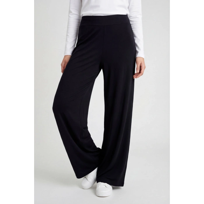 TOMMY LIFE BAYAN PANTOLON PALAZZO SİYAH  T18BY-94681
