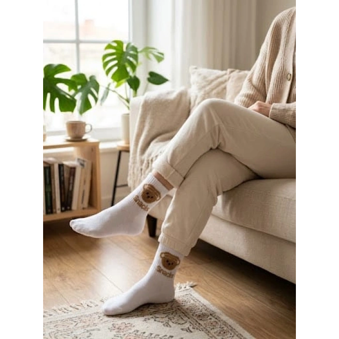 Bayan Supersocks Beyaz Çorap