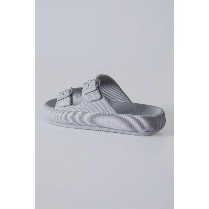 Tommy Life Buz Yüksek Tabanlı Çift Tokalı Erkek Terlik -89302