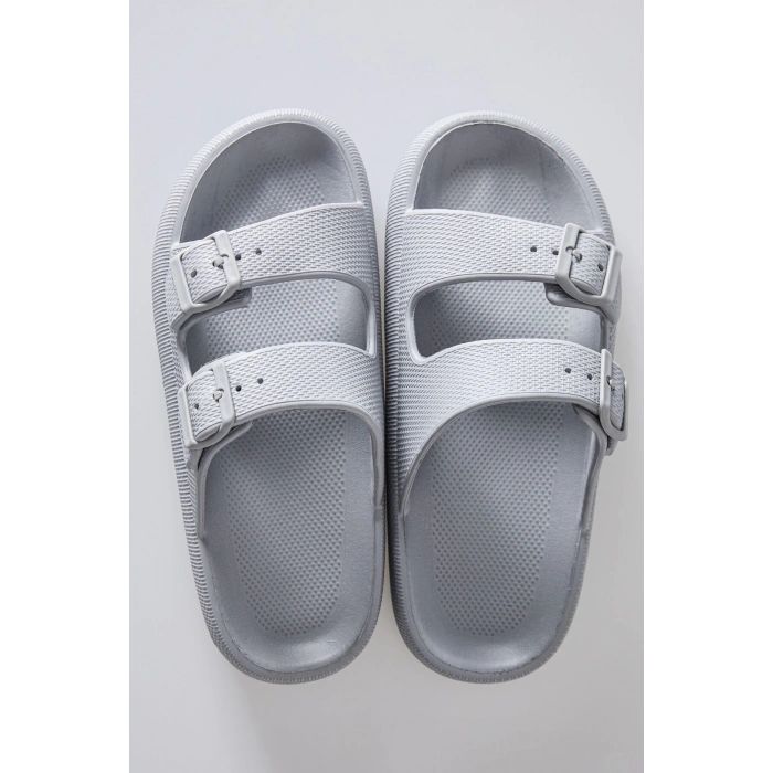 Tommy Life Buz Yüksek Tabanlı Çift Tokalı Erkek Terlik -89302