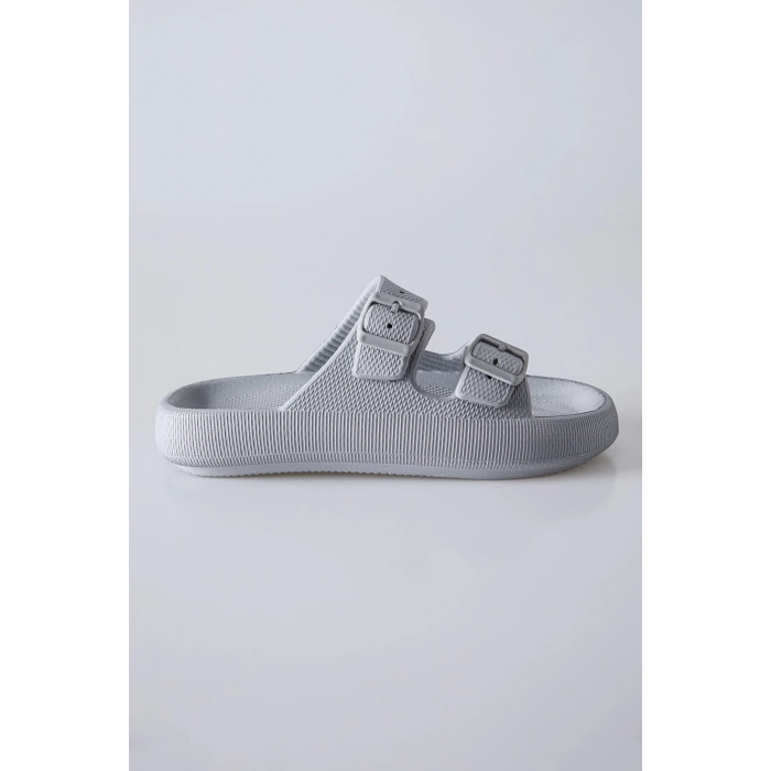 Tommy Life Buz Yüksek Tabanlı Çift Tokalı Erkek Terlik -89302