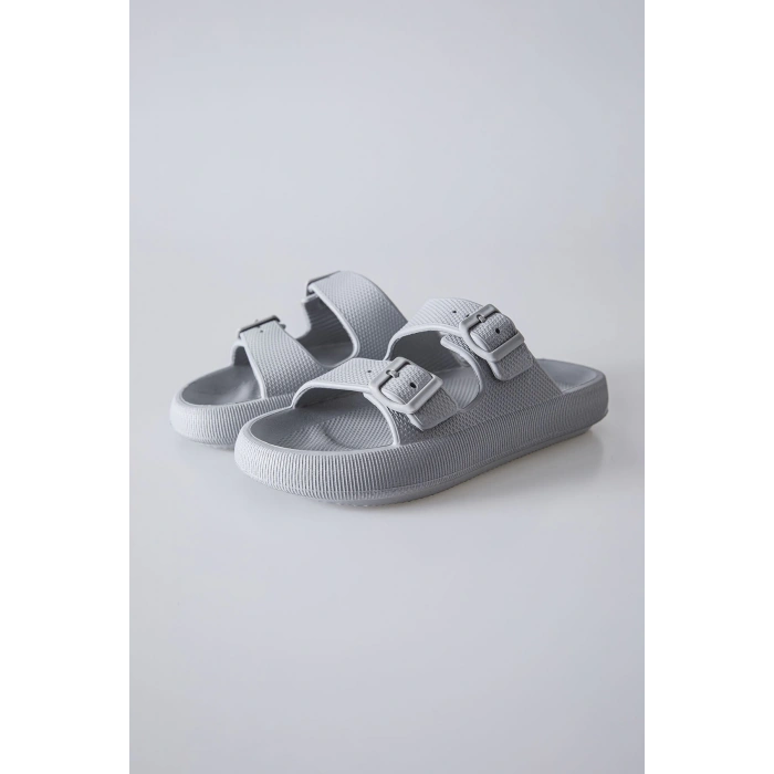 Tommy Life Buz Yüksek Tabanlı Çift Tokalı Erkek Terlik -89302