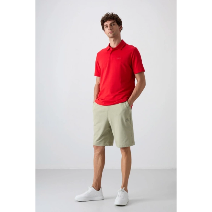 TOMMY LIFE Çağla Pamuklu Kalın Yumuşak Dokulu Comfort Fit Basic Erkek Şort - 81260