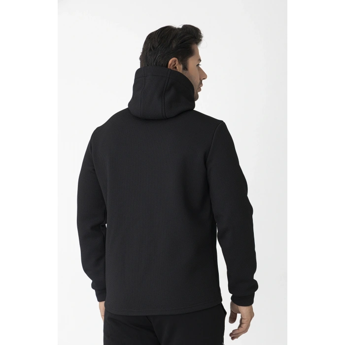 Crozwise Kapşonlu Erkek Sweat Su İticili Siyah 6054