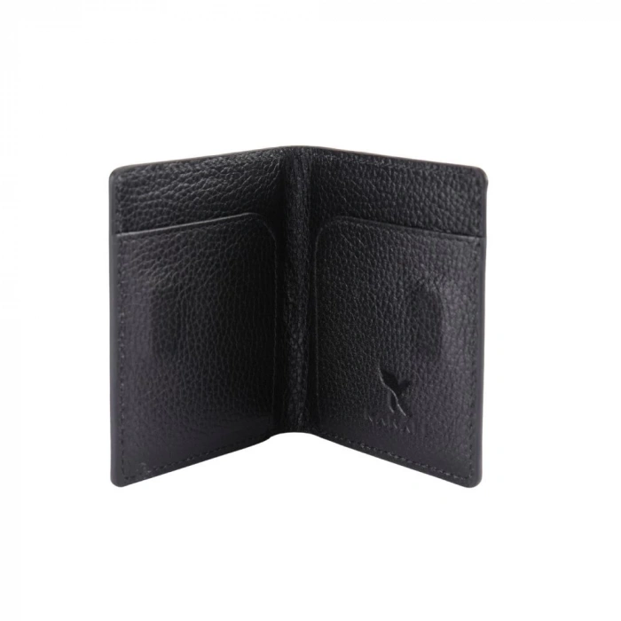 Karalı Hakiki Deri Kartlık Siyah K593-1