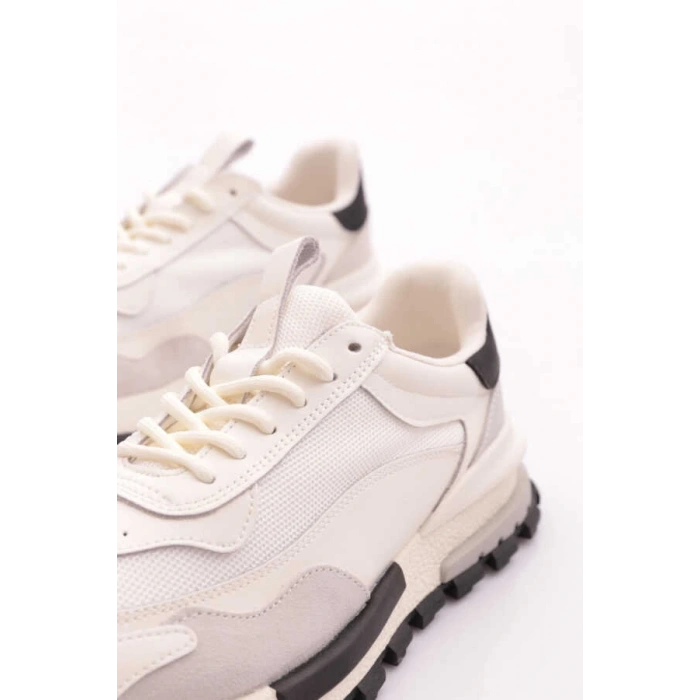 Lufian Henry Erkek Hakiki Deri Klasik Sneaker Ekru 111230265