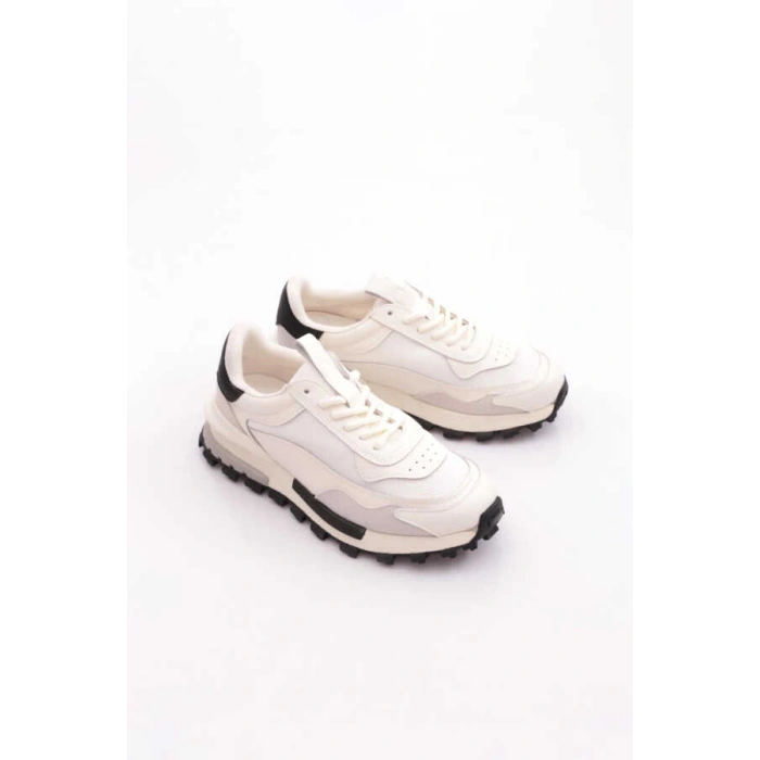 Lufian Henry Erkek Hakiki Deri Klasik Sneaker Ekru 111230265