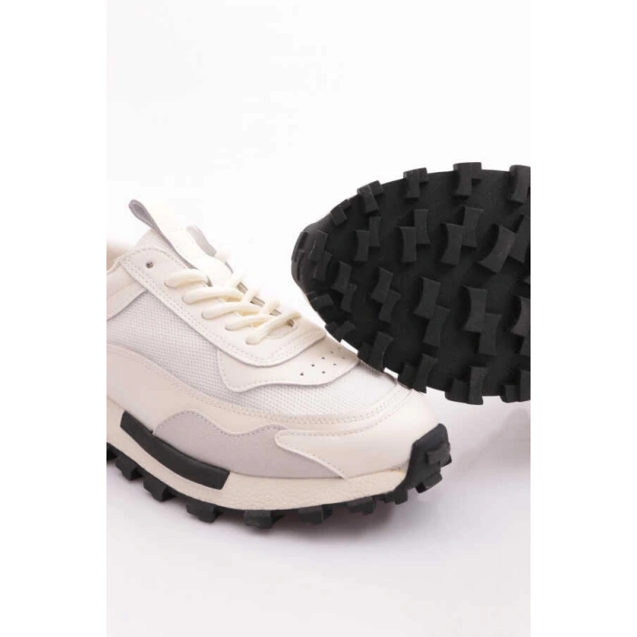 Lufian Henry Erkek Hakiki Deri Klasik Sneaker Ekru 111230265