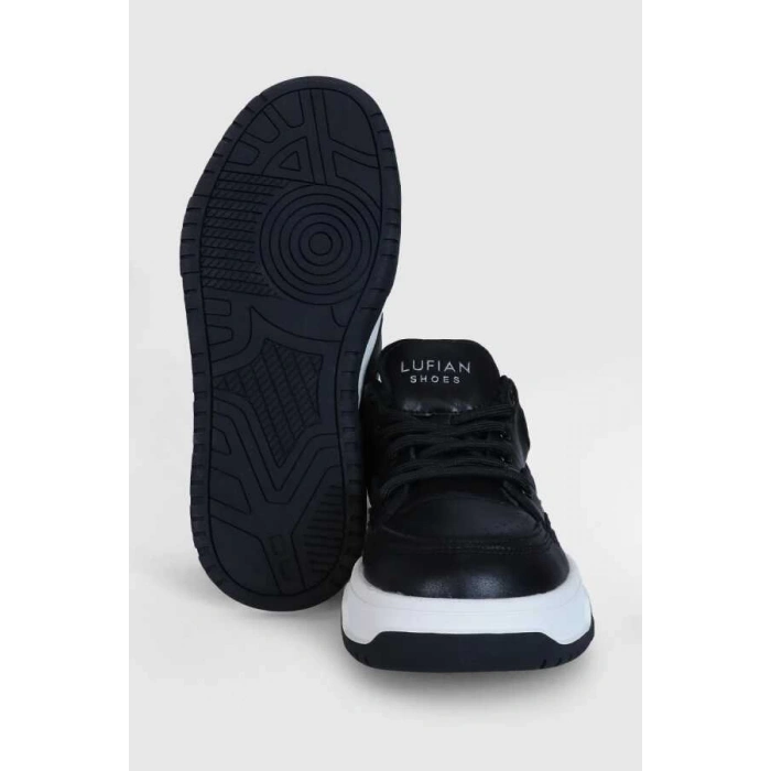 Lufian Mark Erkek Deri Sneaker Ayakkabı Siyah 112230194