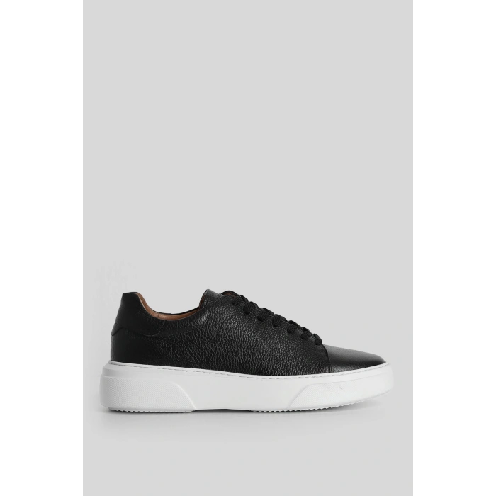 Lufian Tommy Erkek Deri Sneaker Ayakkabı Siyah 111230280