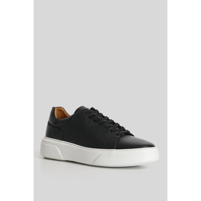 Lufian Tommy Erkek Deri Sneaker Ayakkabı Siyah 111230280