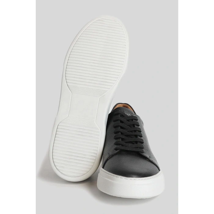 Lufian Tommy Erkek Deri Sneaker Ayakkabı Siyah 111230280
