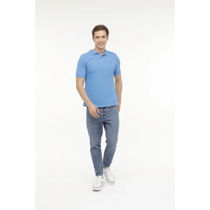 Lumberjack A10149746508010 4M M-Ct953 Basıc P.T-Sh 4Fx Havacı Mavı Erkek Polo T-Shırt