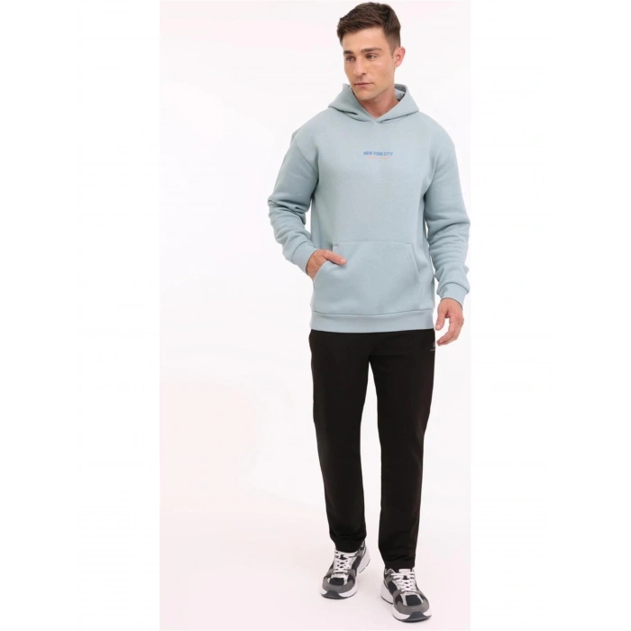 Lumberjack A10188952208010 Aqua Erkek Kapsonlu Sweatshırt