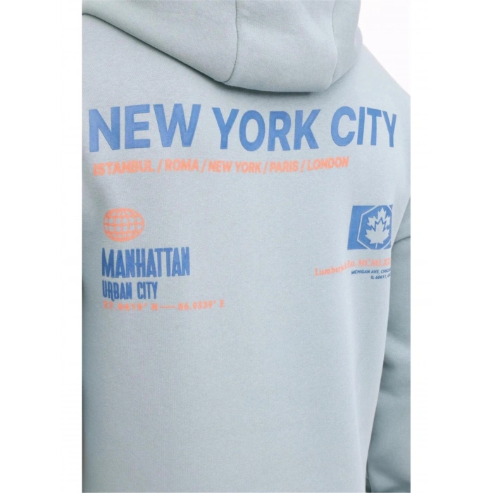 Lumberjack A10188952208010 Aqua Erkek Kapsonlu Sweatshırt