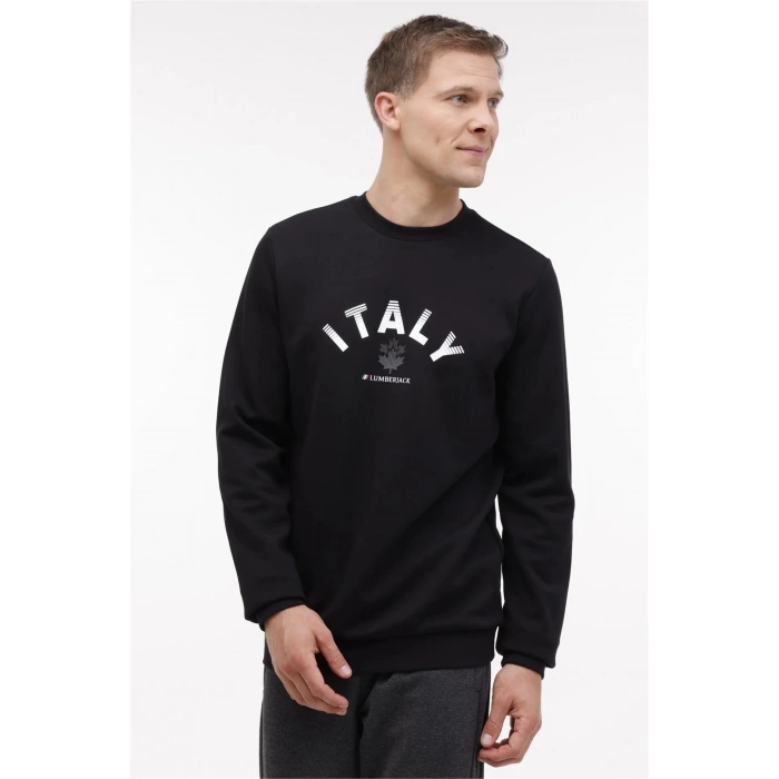 Lumberjack A10189920508010 Ml Robert 16Itly72 4Pr Sıyah Erkek Orme Sweatshırt