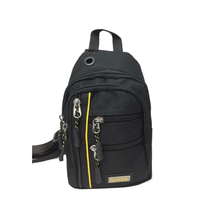 Seventeen 4924  Çizgili Erkek Body Bag Çapraz Çanta - Siyah