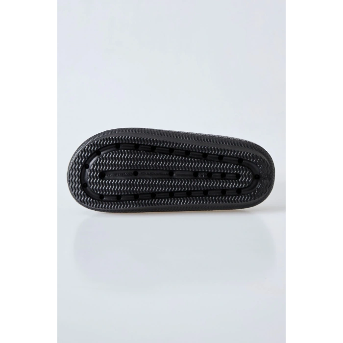 Tommy Life Siyah Yüksek Tabanlı Çift Tokalı Erkek Terlik -89302