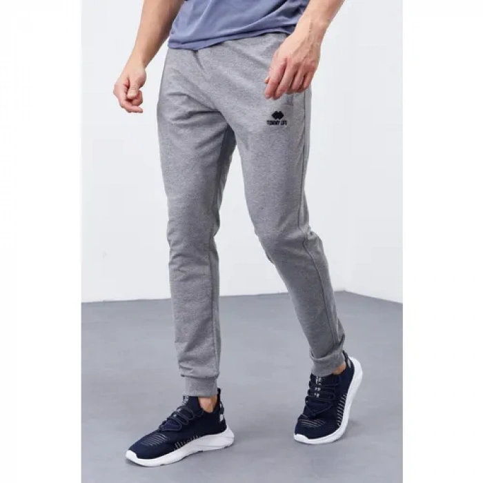 Tommy Life 84343 Cep Fermuarlı Gri Melanj Erkek Eşofman Altı-84343