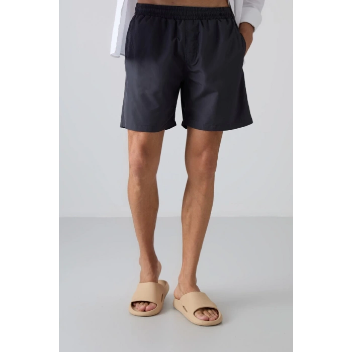 Tommy Lıfe Antrasıt Hızlı Kuruyan Standart Fit Erkek Deniz Şortu -81237