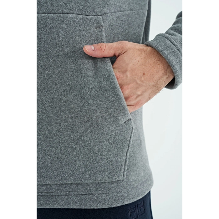 Tommy Life  Erkek Kapşonlu Sweat Antrasit ART-88301