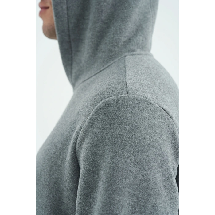 Tommy Life  Erkek Kapşonlu Sweat Antrasit ART-88301