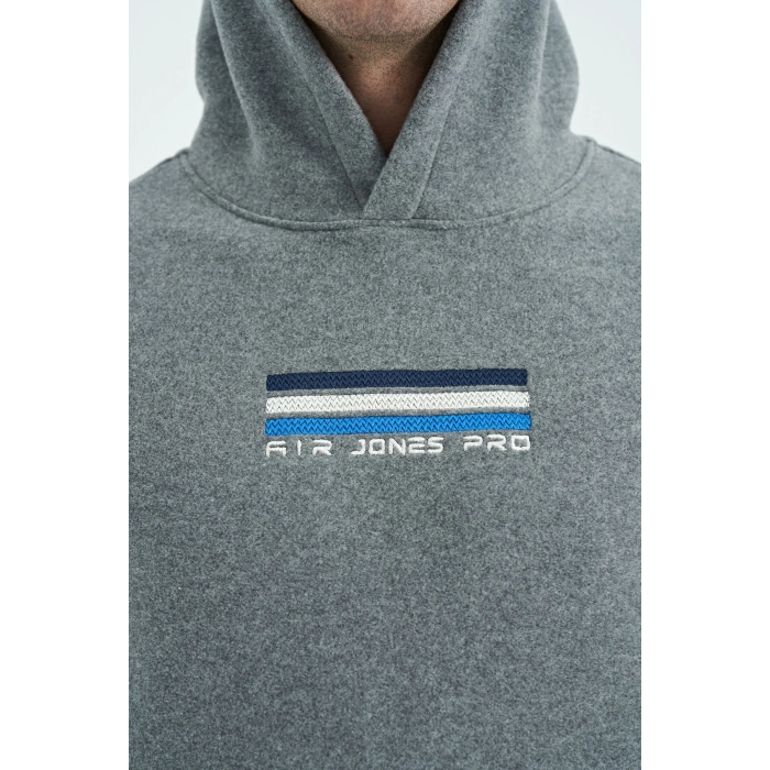 Tommy Life  Erkek Kapşonlu Sweat Antrasit ART-88301