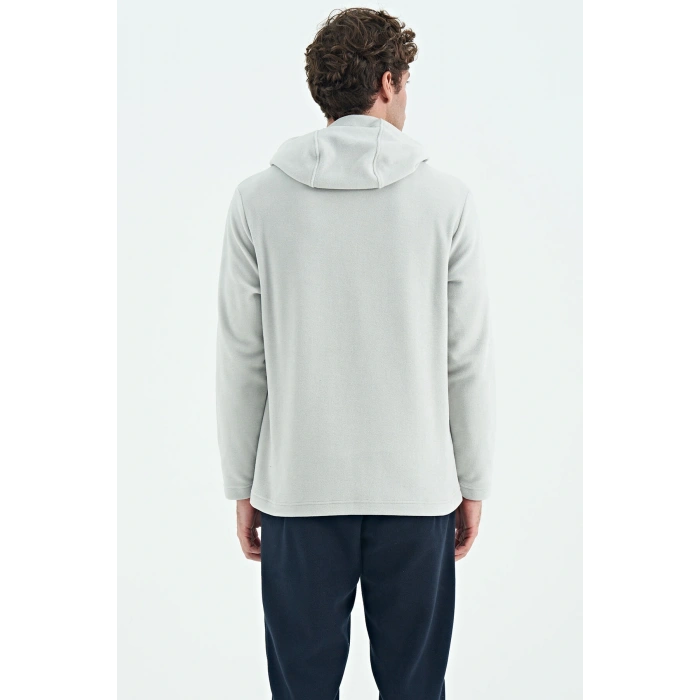 Tommy Life Erkek Kapşonlu Sweat Taş ART-88301