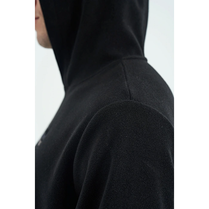 Tommy Life  Erkek Kapşonlu Sweat Siyah ART-88301