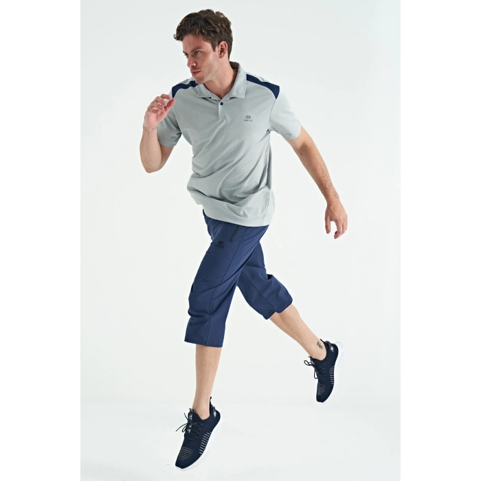 TOMMY LIFE INDİGO Bağcıklı Standart Kalıp Fermuar Cepli Kapri 83096