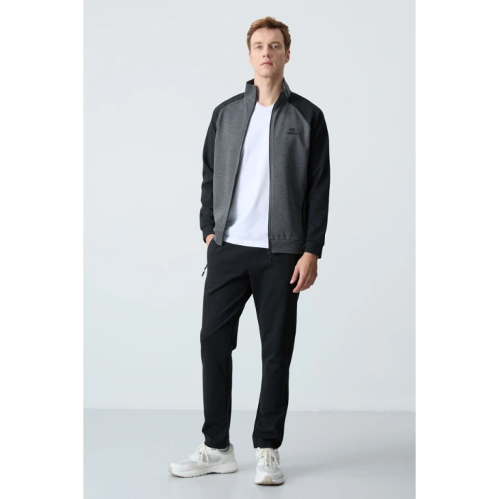 Tommy Life Klasik Paça Erkek Eşofman Takımı Antrasit Siyah 85113