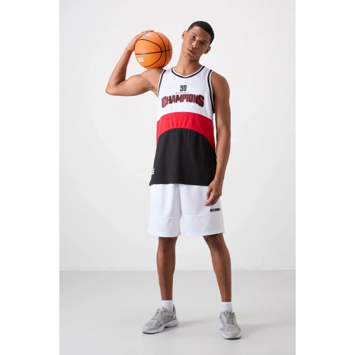 Tommy Life Nefes Alan Dokulu İnce Esnek Standart Fit Erkek Basketbol Atlet - 88395