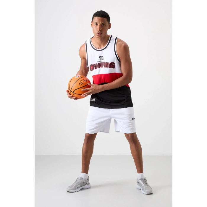 Tommy Life Nefes Alan Dokulu İnce Esnek Standart Fit Erkek Basketbol Atlet - 88395