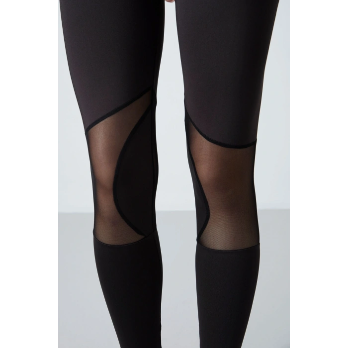 Tommy Life Siyah Esnek Standart Fit Performans Kadın Tayt Takım 95331