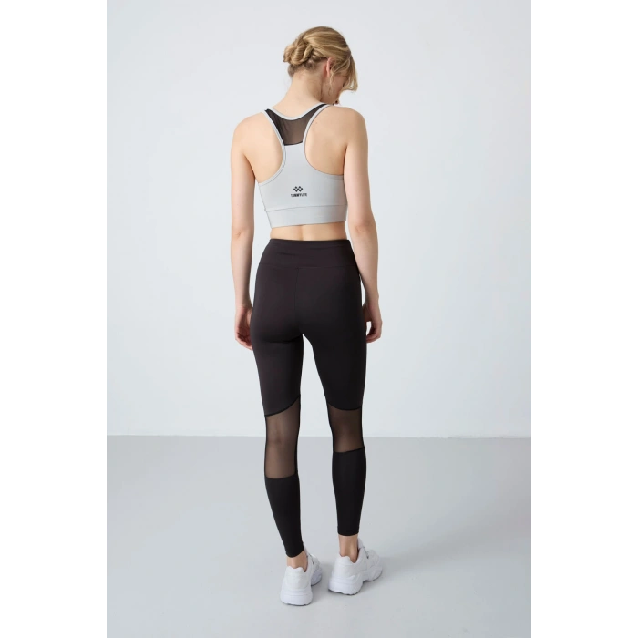 Tommy Life Siyah Esnek Standart Fit Performans Kadın Tayt Takım 95331