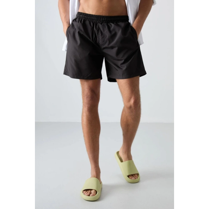 Tommy Lıfe Siyah Hızlı Kuruyan Standart Fit Erkek Deniz Şortu 81237