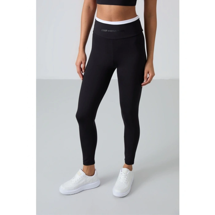 Tommy Life Siyah Polyester Esnek Standart Fit Performans Kadın Tayt Takım 95333
