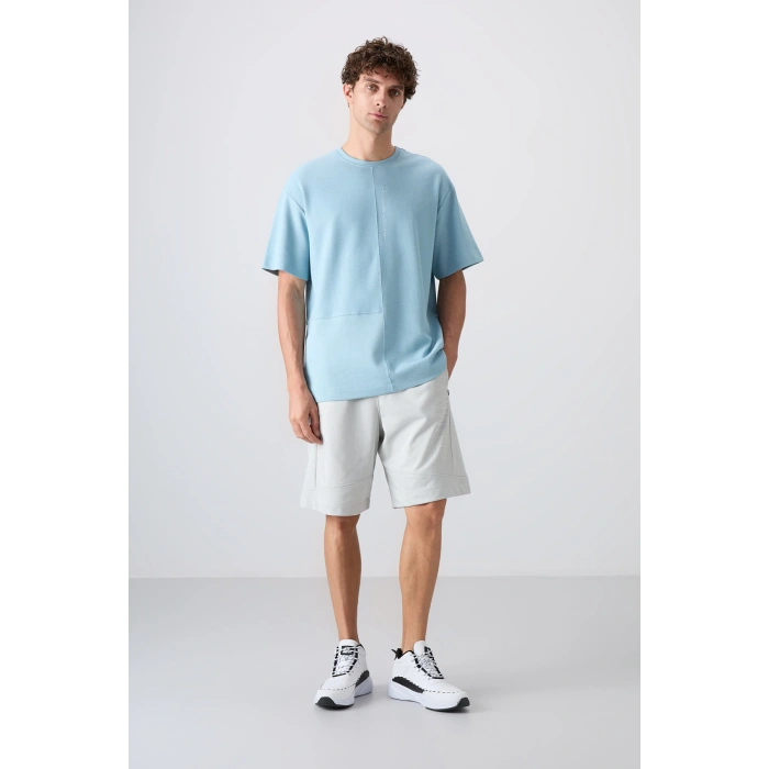 Tommy Life Taş Pamuklu Kalın Yumuşak Dokulu Comfort Fit Baskılı Erkek Şort - 81265