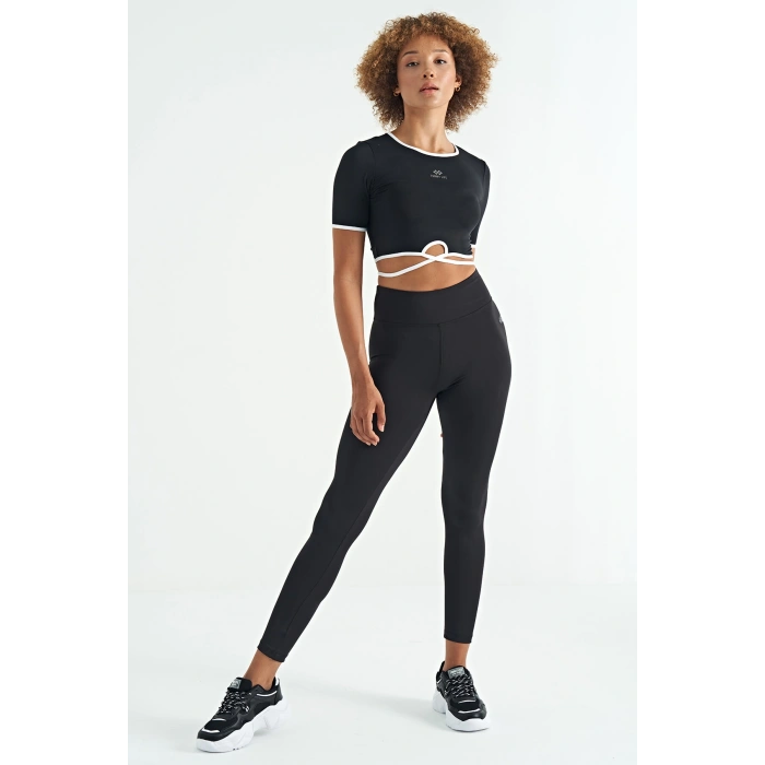 tommy Life Yüksek Bel Dalgıç Kumaş Slim Fit Kadın Tayt 94627