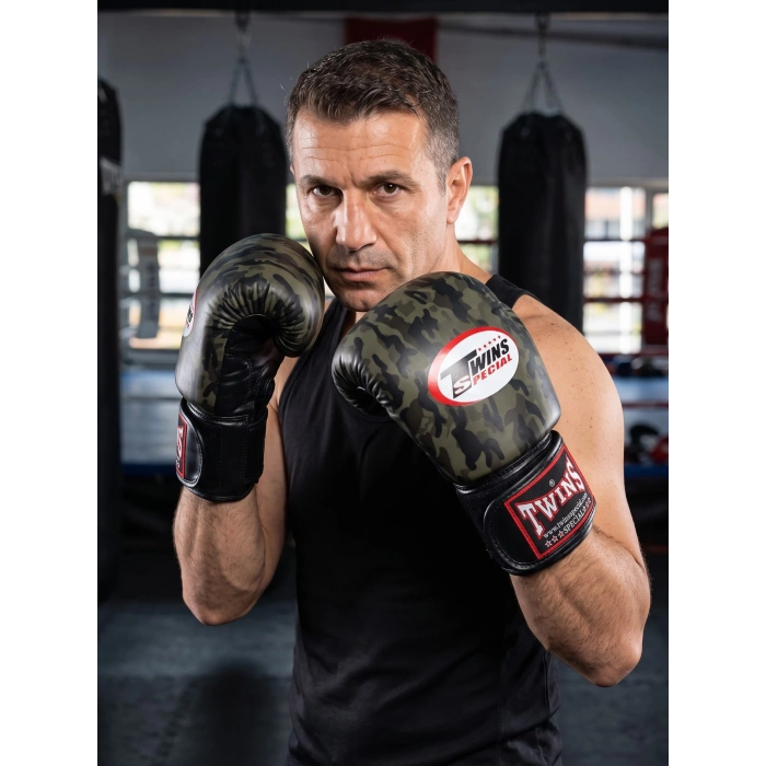 Twins Charge Boks Eldiveni Boks Kamuflajlı Yeşil / Muay Thai / Kick Box