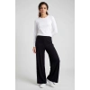TOMMY LIFE BAYAN PANTOLON PALAZZO SİYAH  T18BY-94681