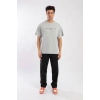 Catch Yeni Sezon Oversize Gri T-Shirt Y-1066