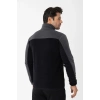 Crozwise Erkek Tam Fermuarlı Polar Sweat Siyah 6051-10