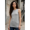Gri Melanj Slim Fit Basic O Yaka Sıfır Kol Kadın Atlet - 97313