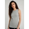 Gri Melanj Slim Fit Basic O Yaka Sıfır Kol Kadın Atlet - 97313