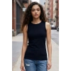 Lacivert Slim Fit Basic O Yaka Sıfır Kol Kadın Atlet - 97313