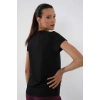 Siyah Basic Kısa Kol Standart Kalıp O Yaka Kadın T-Shirt - 97144
