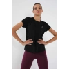 Siyah Basic Kısa Kol Standart Kalıp O Yaka Kadın T-Shirt - 97144