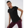 Siyah Basic Kısa Kol Standart Kalıp O Yaka Kadın T-Shirt - 97144