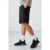 TOMMY LIFE Siyah Pamuklu Kalın Yumuşak Dokulu Comfort Fit Basic Erkek Şort - 81260